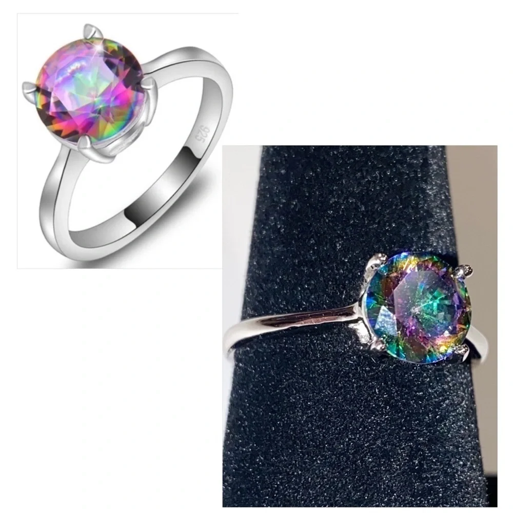 Mystic Rainbow Topaz Gemstone Fashion Ring ~ Brand New